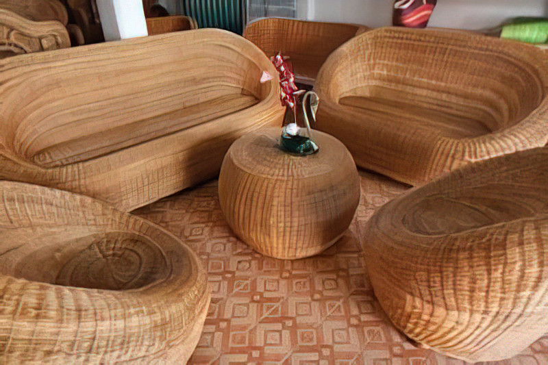 Muebles de ratán y mimbre, principal artesanía local